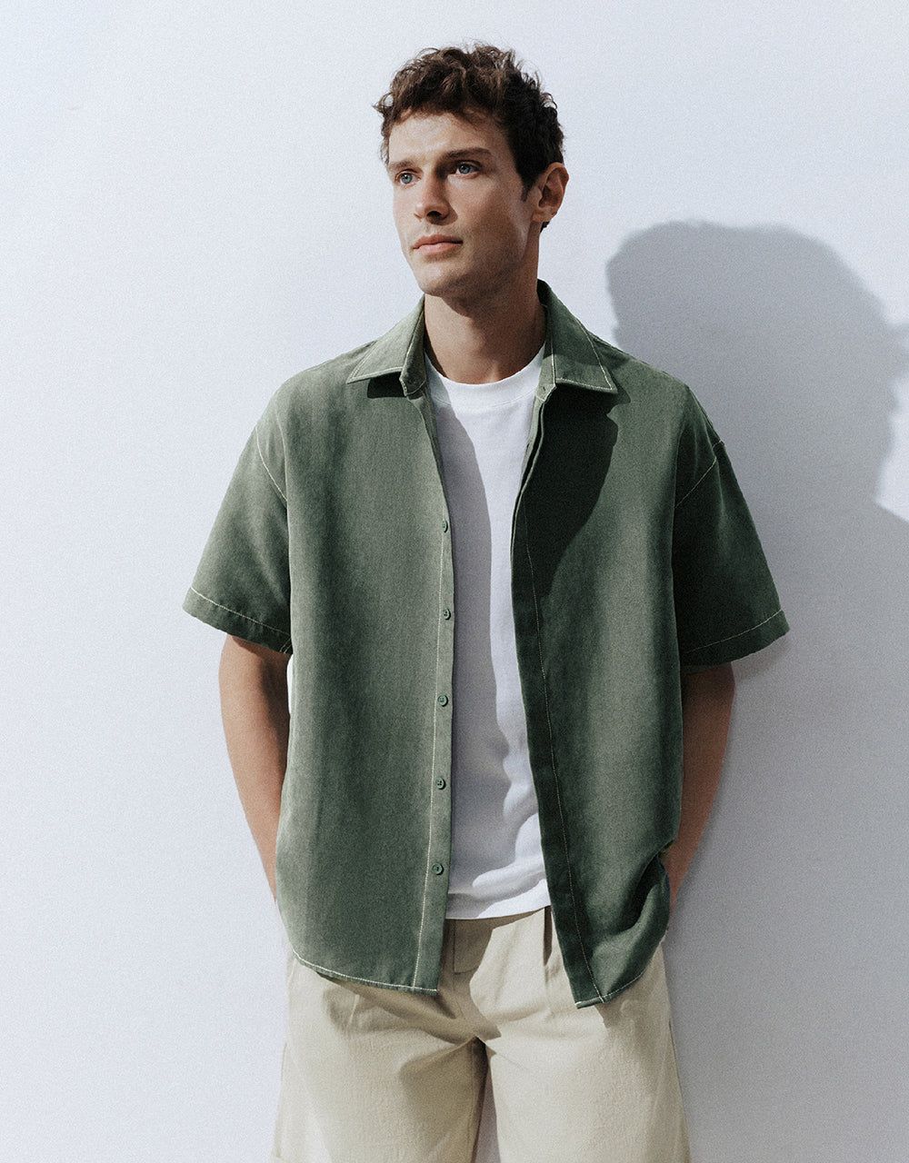 Drop Shoulder Sleeve Loose Shirt sold by Urban Revivo