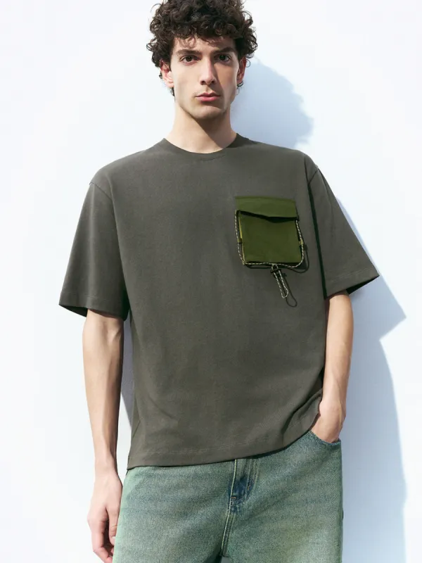 Crew Neck Loose T-Shirt sold by Urban Revivo
