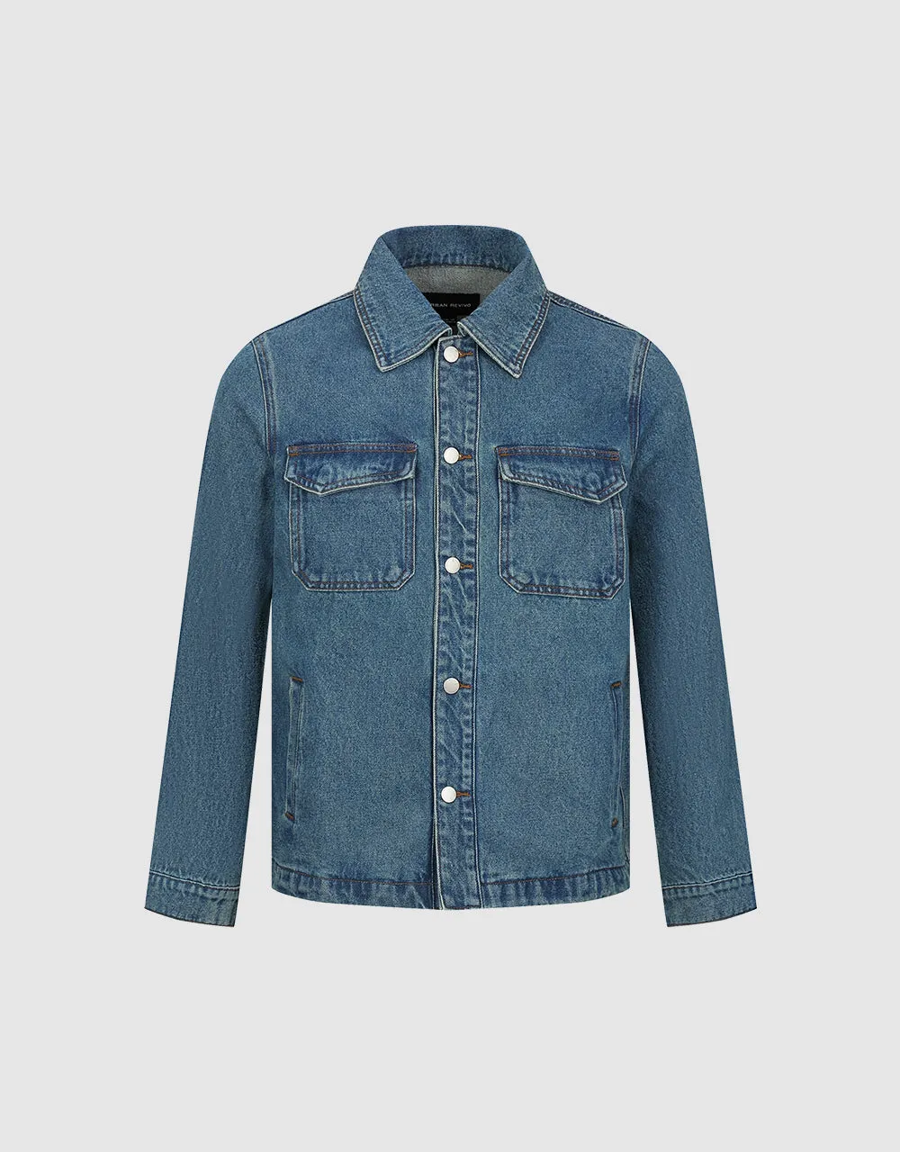 Button Up Straight Denim Jacket sold by Urban Revivo product image thumbnail 3