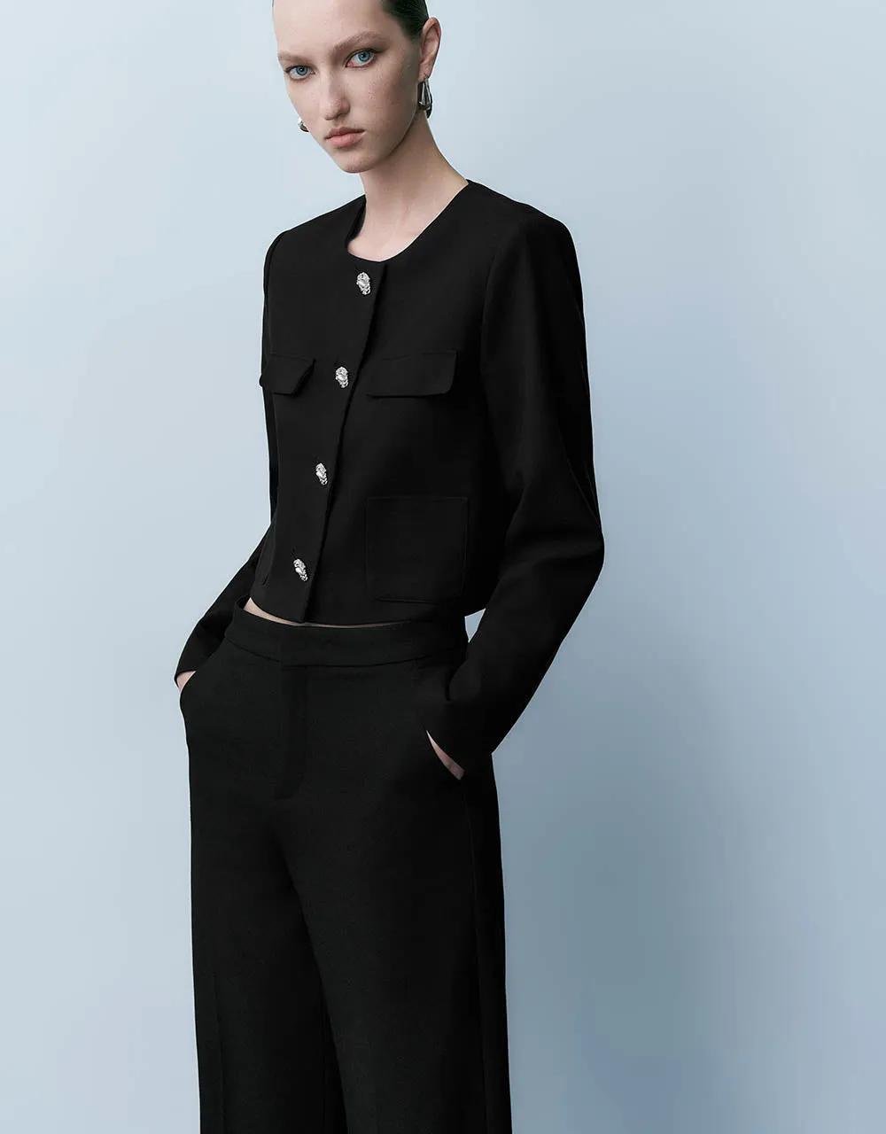 Crew Neck Straight Jacket sold by Urban Revivo product image thumbnail 3