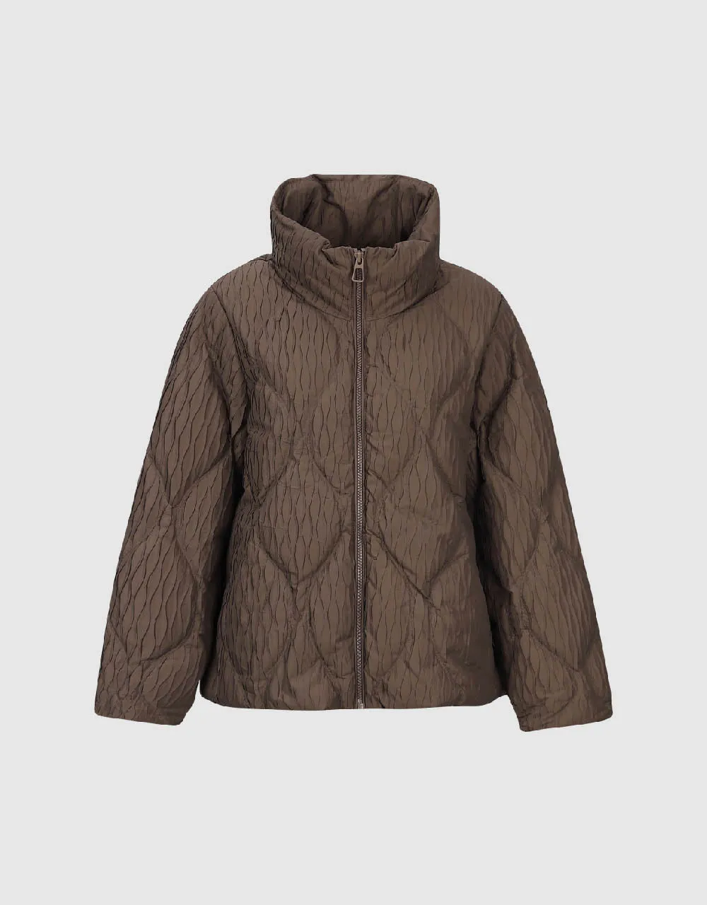Textured Zipper Front Down Jacket sold by Urban Revivo product image thumbnail 2