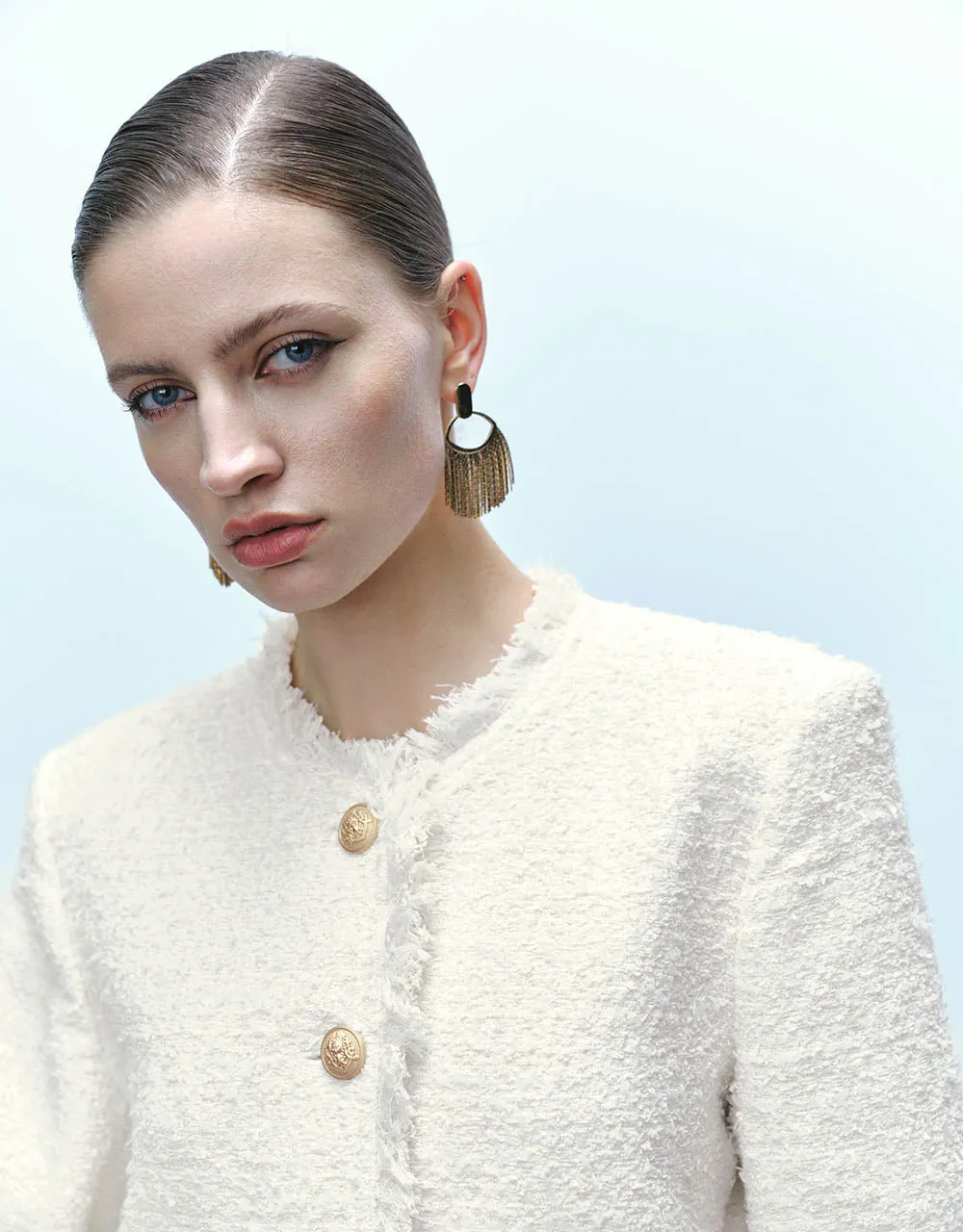 Raw Hem Tweed Jacket sold by Urban Revivo product image thumbnail 4