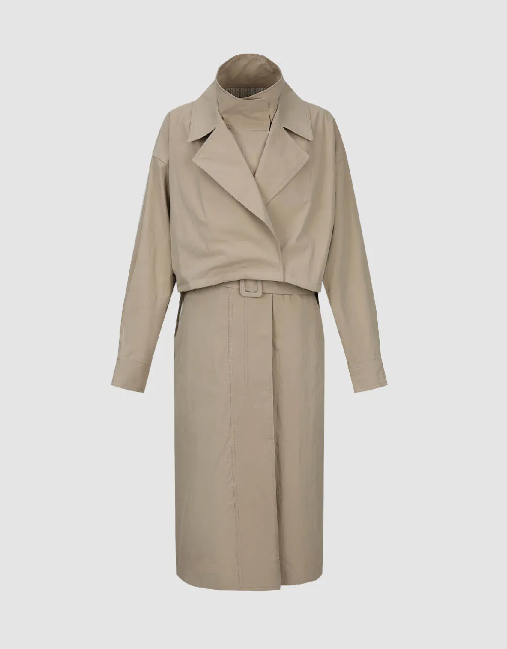 Drop Shoulder Sleeve Trench Coat sold by Urban Revivo product image thumbnail 2