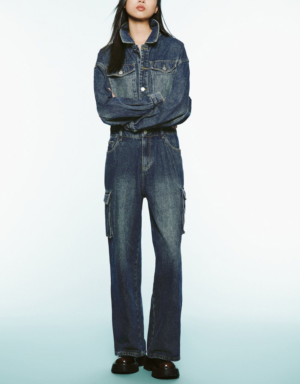 Loose Denim Jumpsuit sold by Urban Revivo product image thumbnail 2