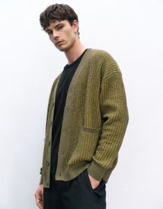 Striped Knitted Cardigan sold by Urban Revivo