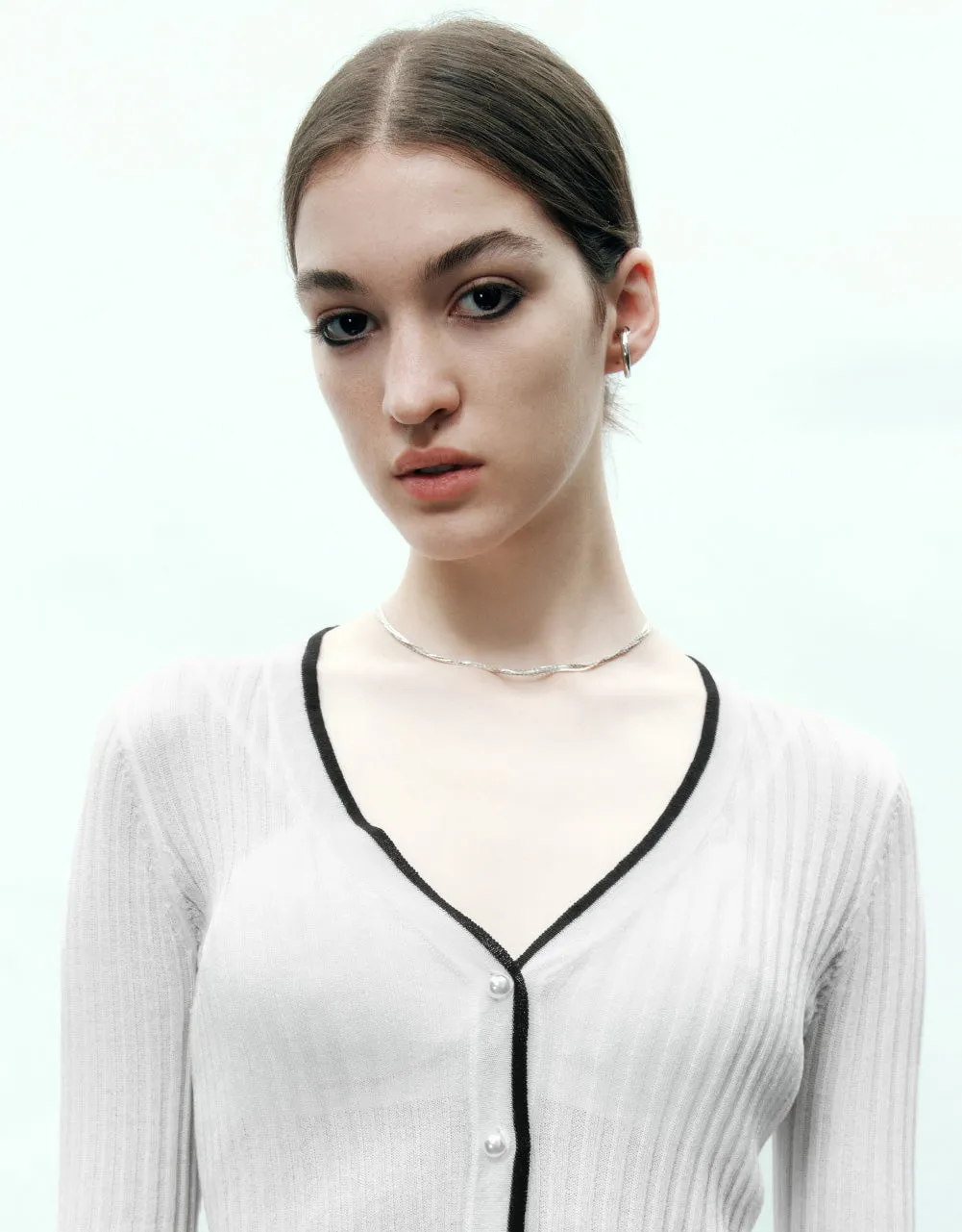 V-Neck Knitted Cardigan sold by Urban Revivo product image thumbnail 5