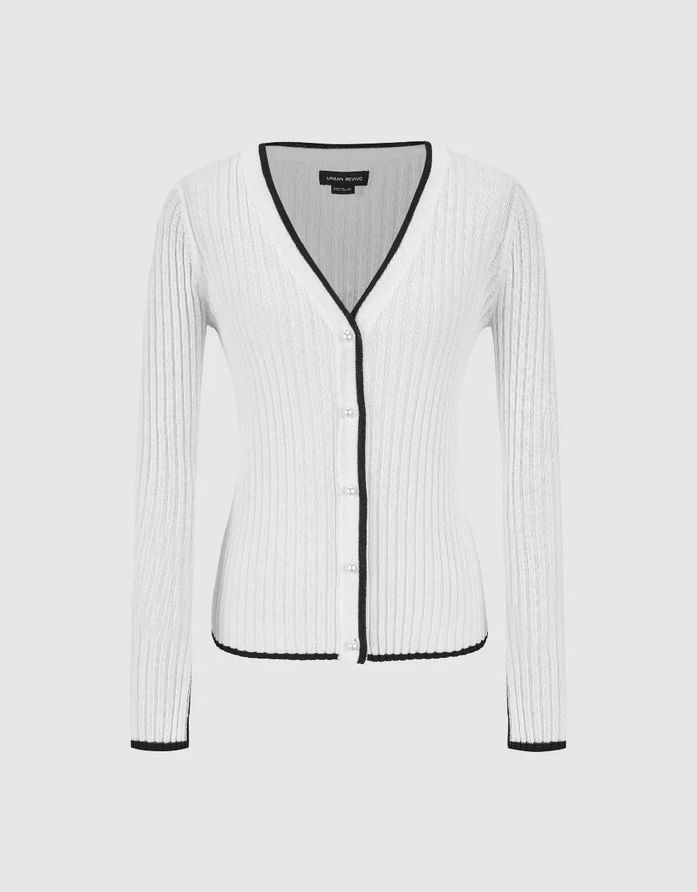 V-Neck Knitted Cardigan sold by Urban Revivo product image thumbnail 2