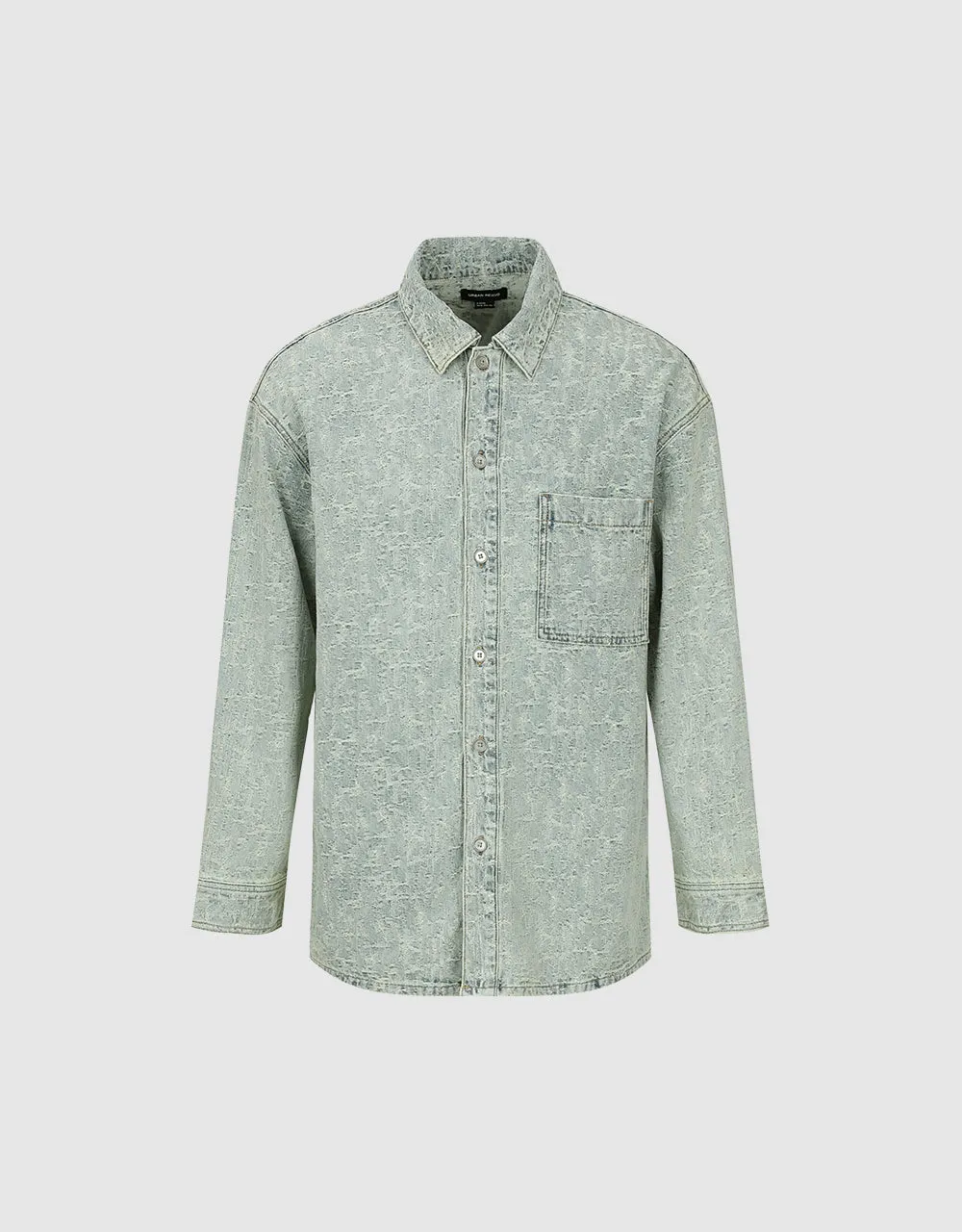 Button Up Straight Denim Shirt sold by Urban Revivo product image thumbnail 2