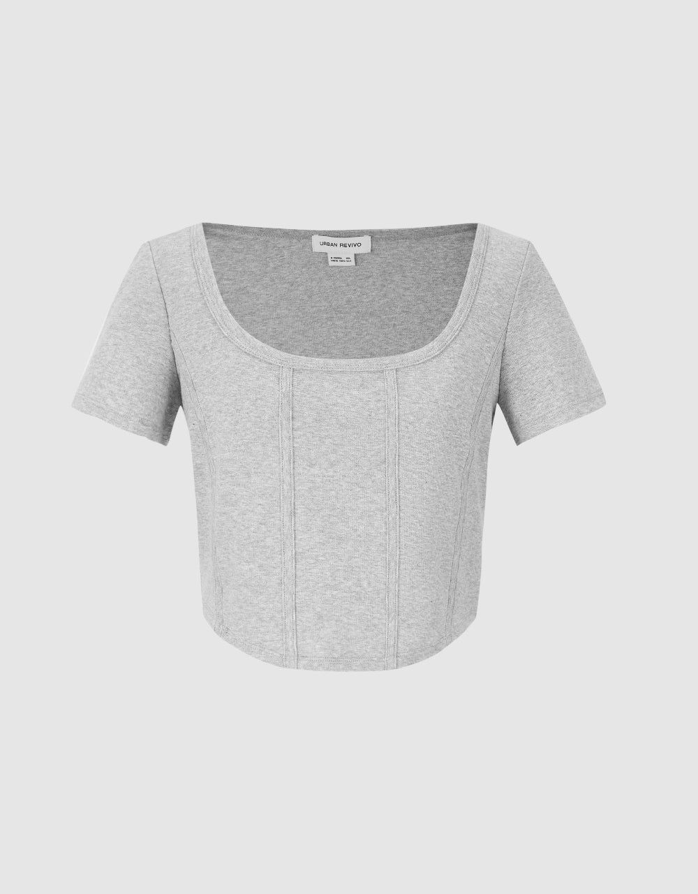 Square-cut Collar Skinny T-Shirt sold by Urban Revivo