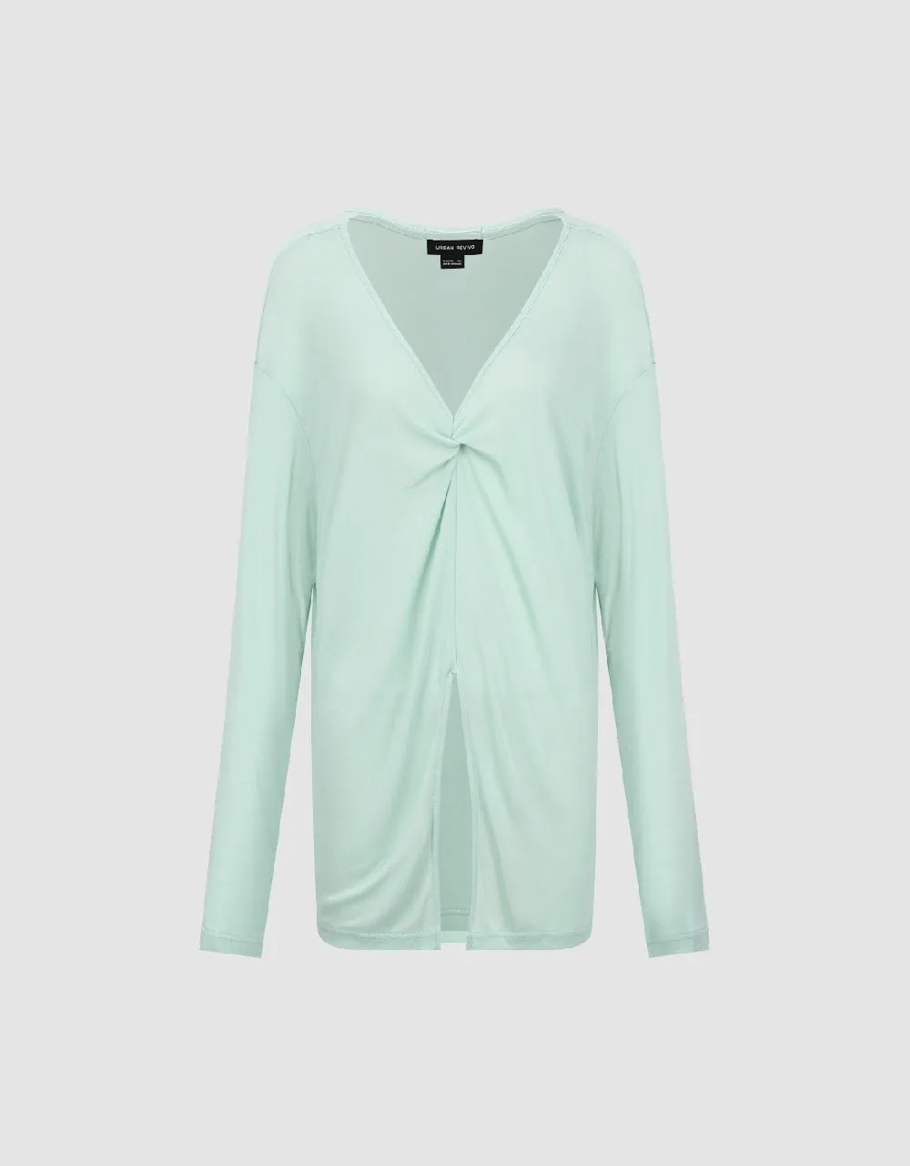 Twist Front V-Neck Loose T-Shirt sold by Urban Revivo product image thumbnail 2