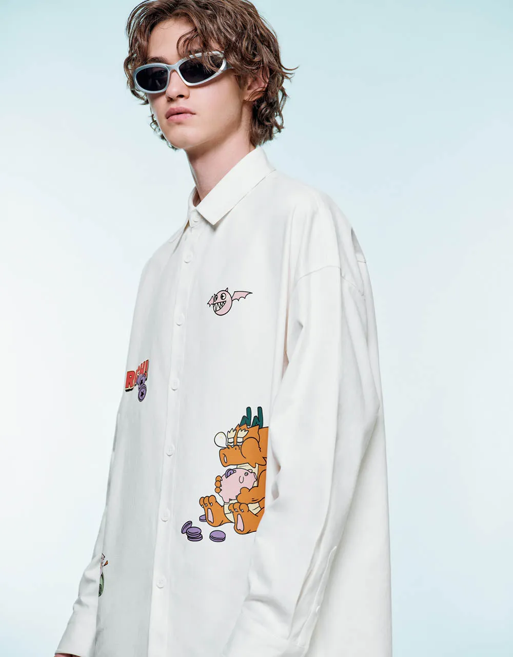 Cartoon Printed Oversized Shirt sold by Urban Revivo product image thumbnail 3