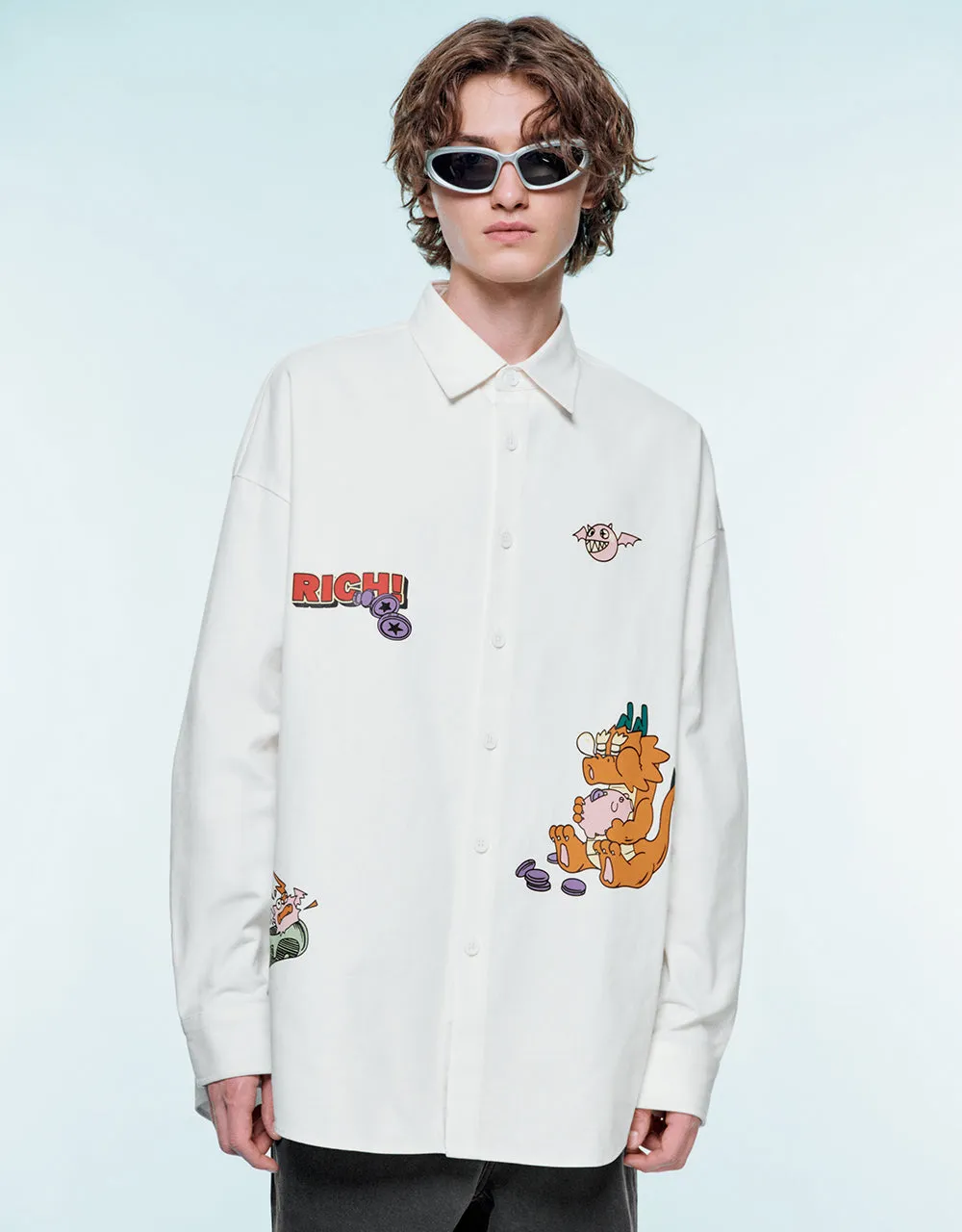 Cartoon Printed Oversized Shirt sold by Urban Revivo