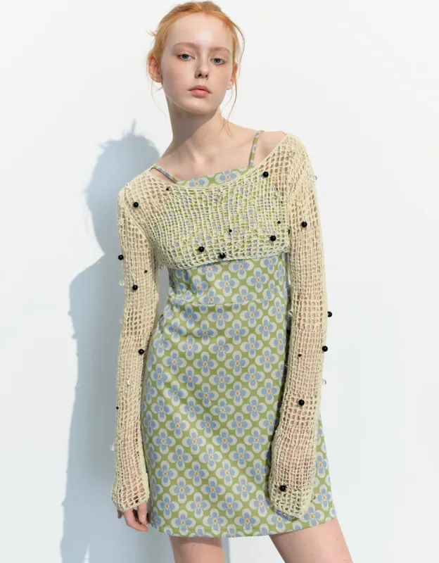 Crochet Crew Neck Knitted T-Shirt sold by Urban Revivo