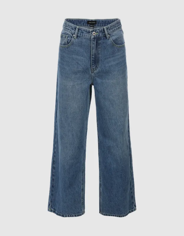 Loose Fit Straight Jeans sold by Urban Revivo