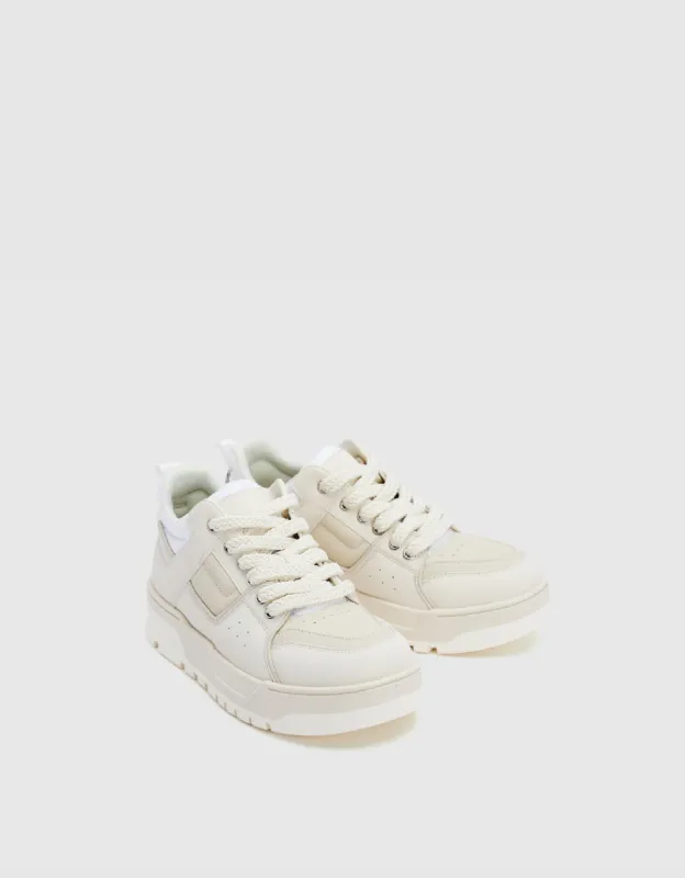 Round Toe Vegan Leather Sneakers sold by Urban Revivo