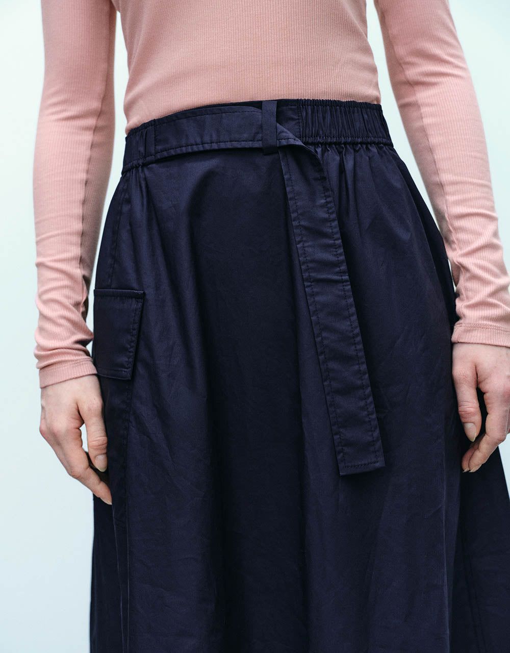 Elastic Waist Midi A-Line Skirt sold by Urban Revivo product image thumbnail 5