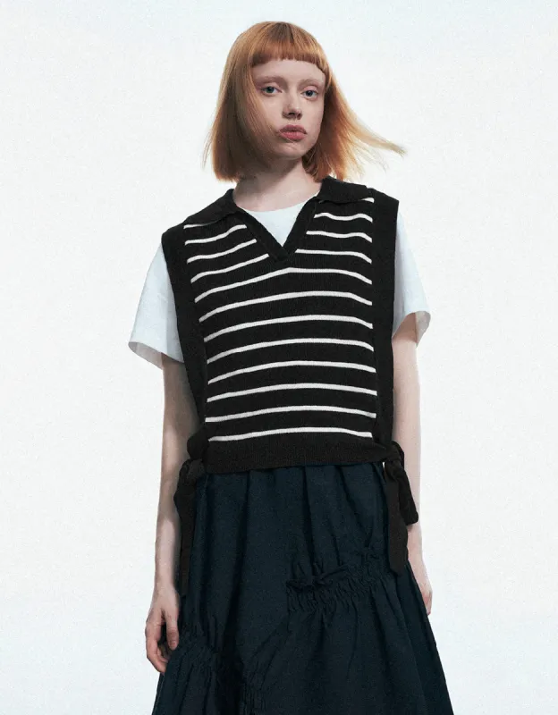 Striped Knitted Vest sold by Urban Revivo