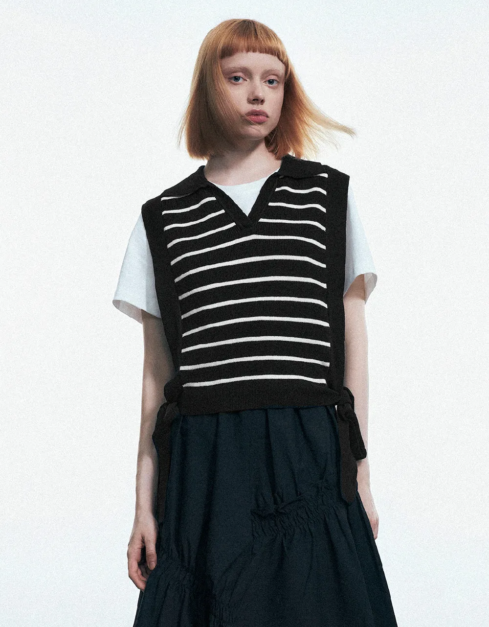 Striped Knitted Vest sold by Urban Revivo