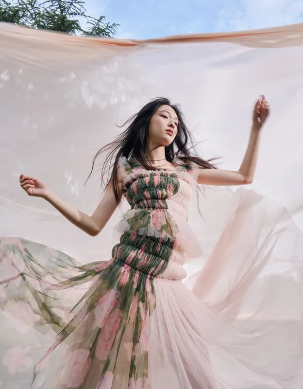 [UR × Caroline Hu] Flower Printed Cami Top made by Urban Revivo