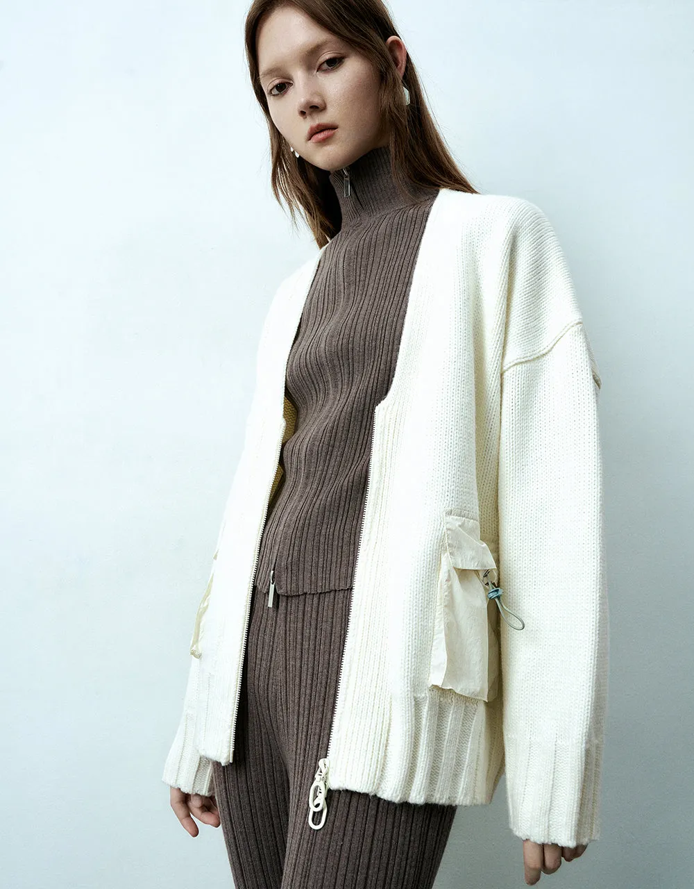 V-Neck Knitted Cardigan sold by Urban Revivo product image thumbnail 3