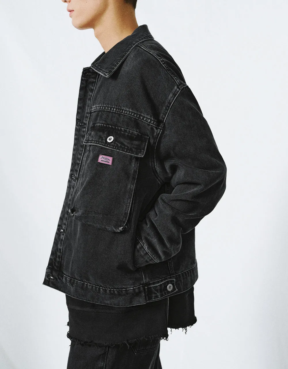 Button Up Denim Jacket sold by Urban Revivo product image thumbnail 3