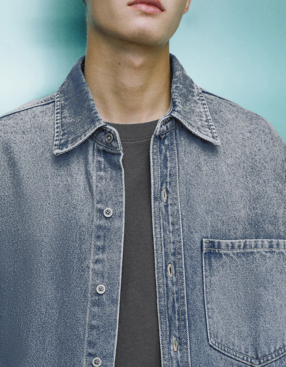 Loose Denim Shirt sold by Urban Revivo product image thumbnail 4