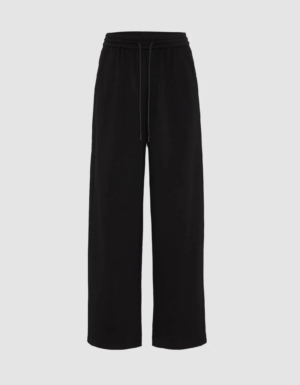 Drawstring Waist Knitted Wide-Leg Pants sold by Urban Revivo
