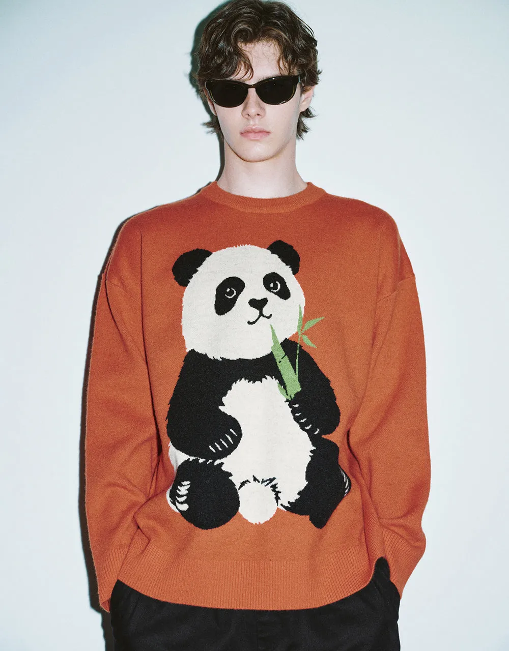 Panda Embroidered Knitted T-Shirt sold by Urban Revivo