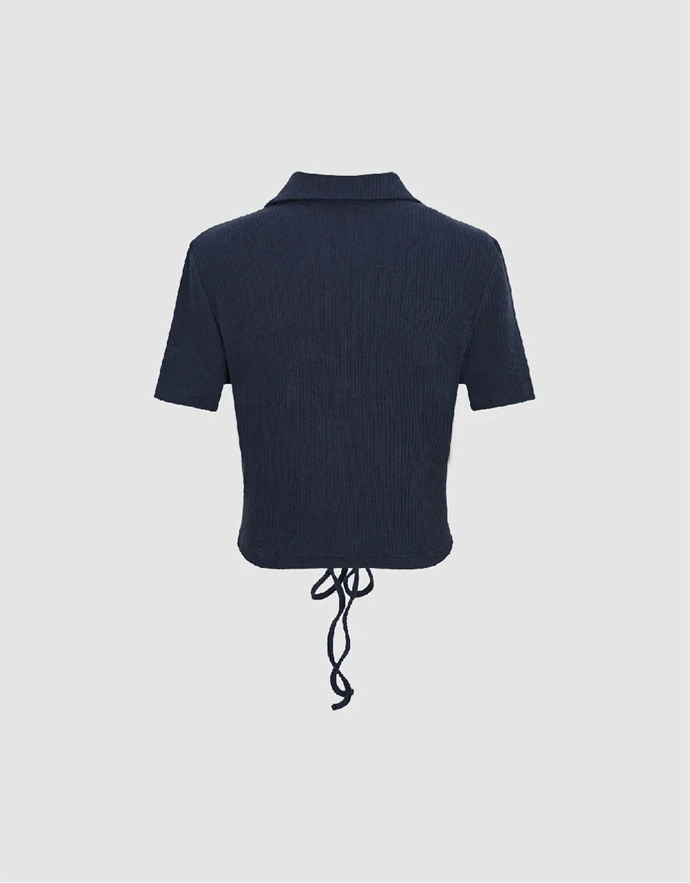 Lace Up Skinny Knitted T-Shirt sold by Urban Revivo product image thumbnail 5