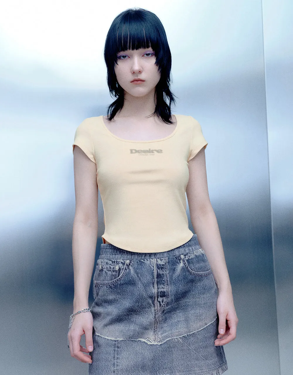 U Neck Skinny T-Shirt sold by Urban Revivo