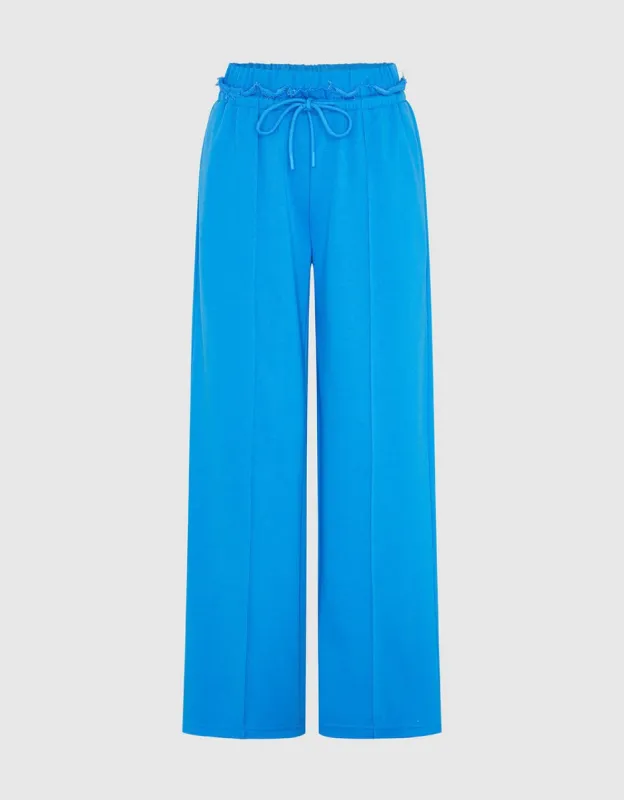 Drawstring Waist Knitted Wide-Leg Pants sold by Urban Revivo