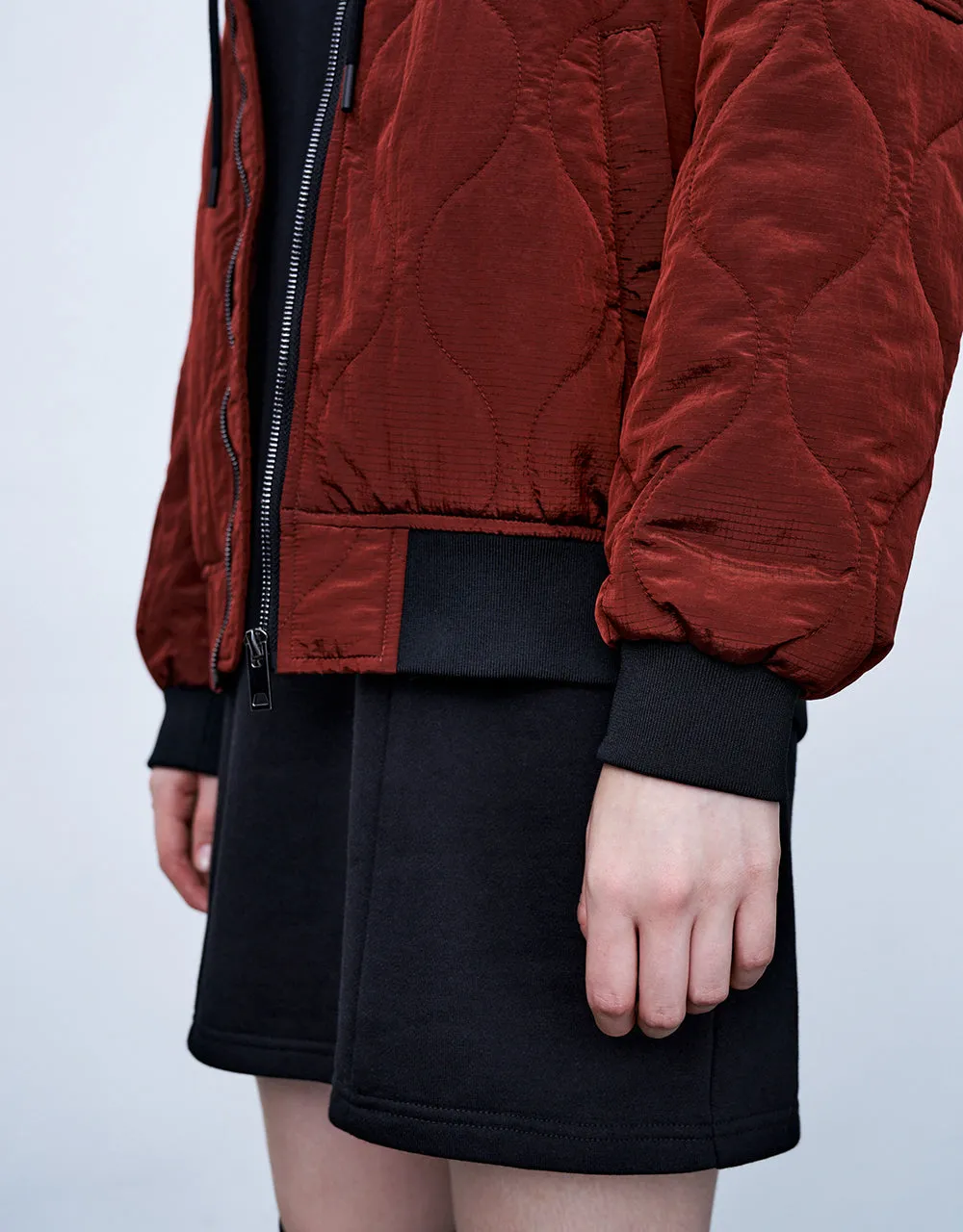 Zipper Front Straight Padded Coat sold by Urban Revivo product image thumbnail 3