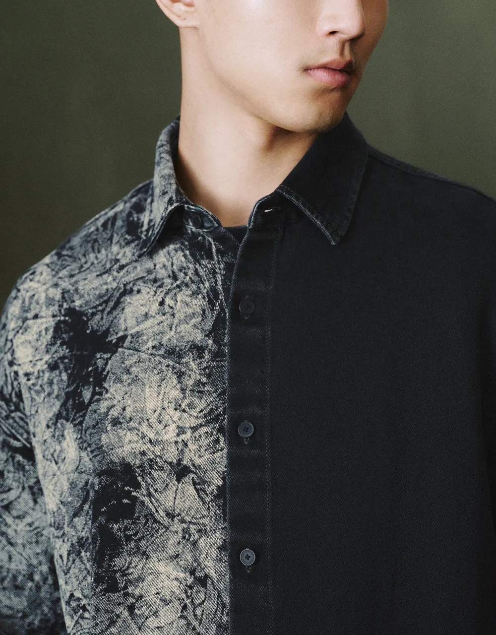 Printed Loose Denim Shirt sold by Urban Revivo product image thumbnail 4