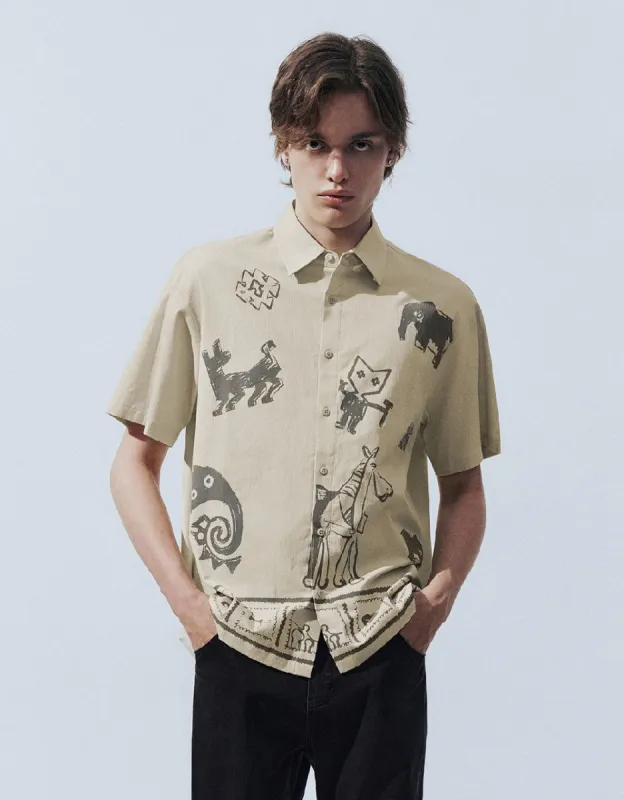 Printed Loose Shirt sold by Urban Revivo