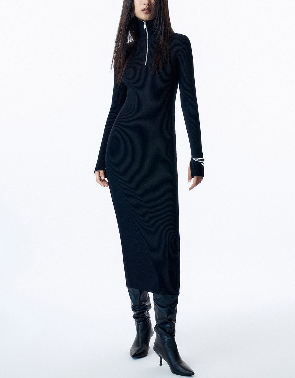 Stand Collar Knitted Dress sold by Urban Revivo product image thumbnail 2