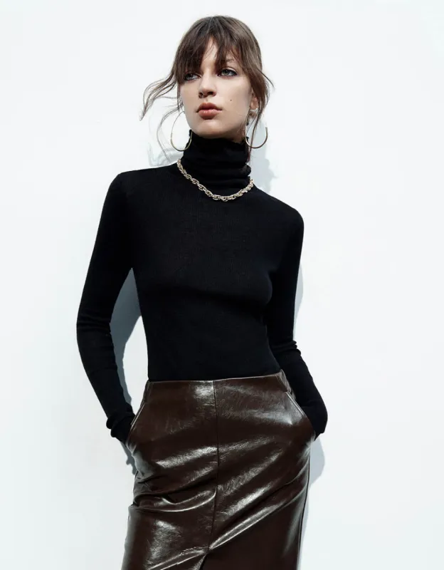 Turtle Neck Knitted T-Shirt sold by Urban Revivo