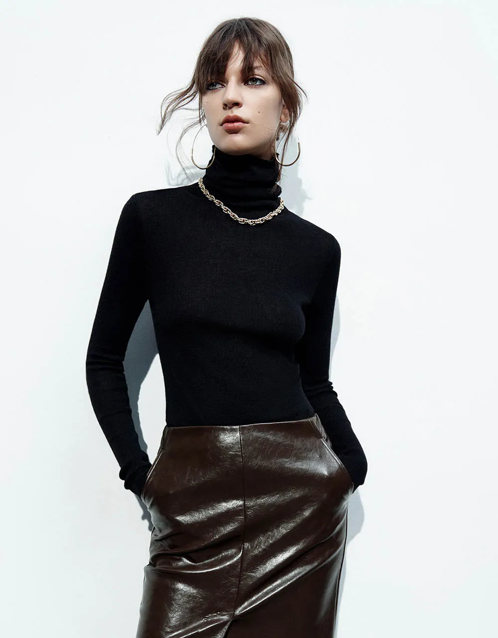 Turtle Neck Knitted T-Shirt sold by Urban Revivo