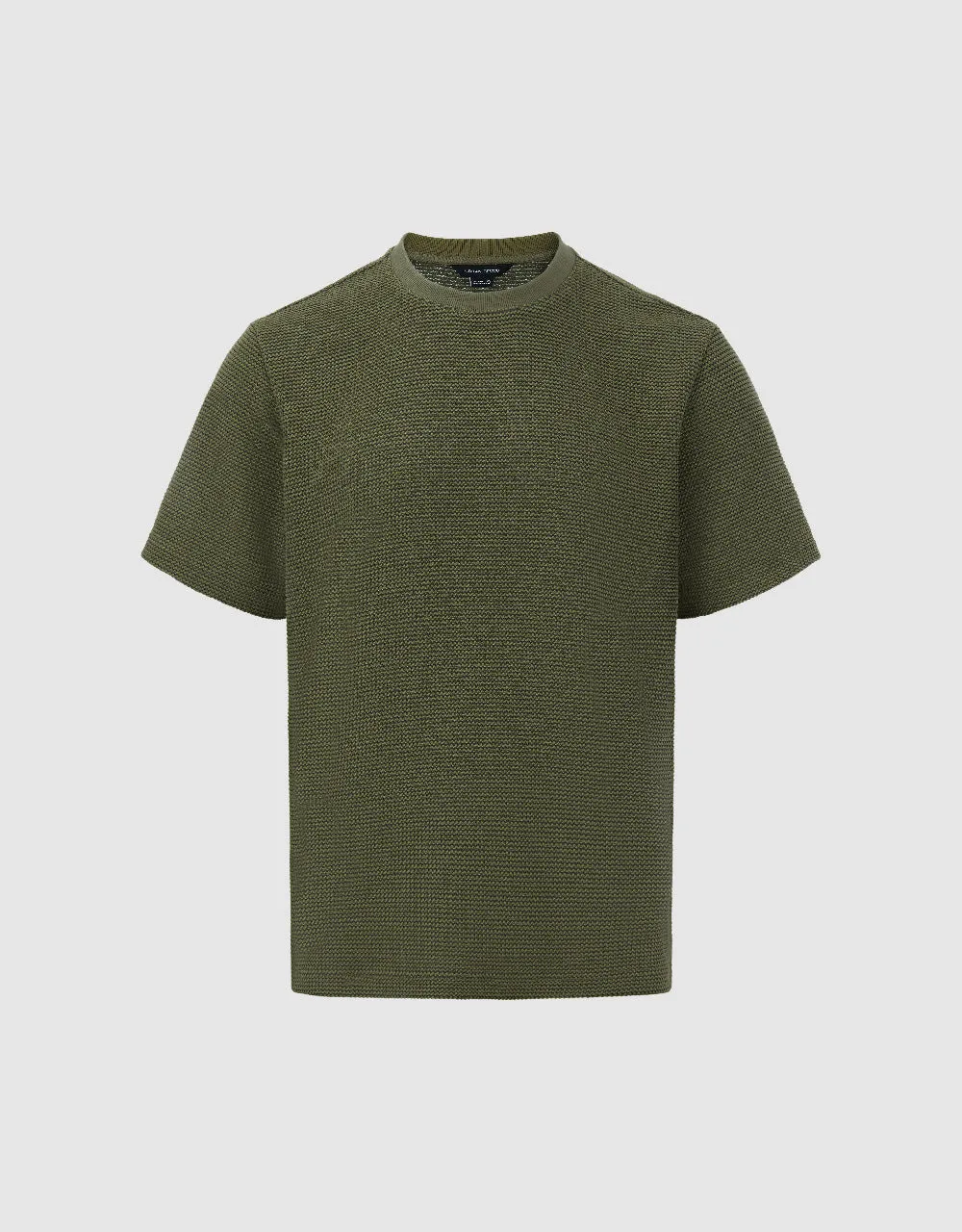 Textured Crew Neck Straight T-Shirt sold by Urban Revivo product image thumbnail 2