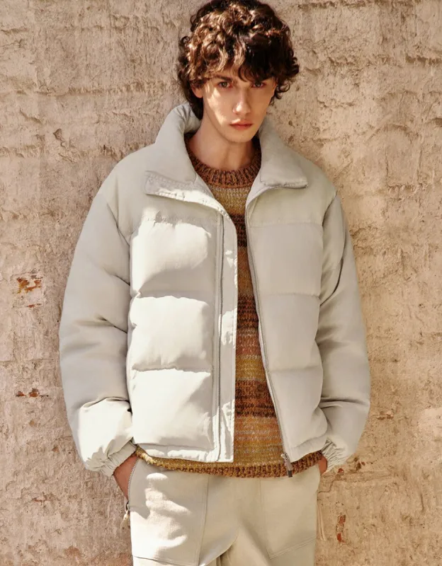 Zipper Front Stand Collar Down Jacket sold by Urban Revivo