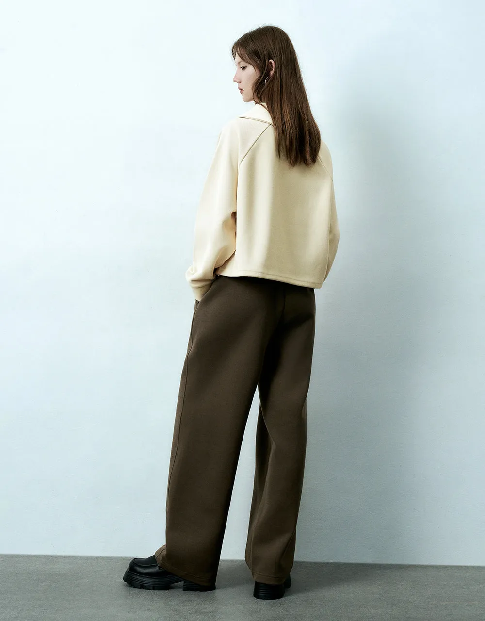 Elastic Waist Knitted Wide-Leg Pants sold by Urban Revivo product image thumbnail 5