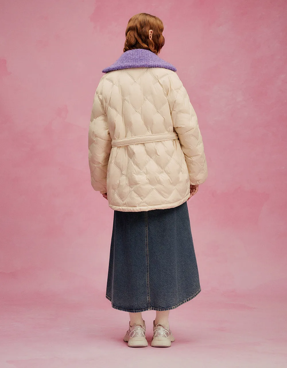 Quilted V-Neck Down Jacket sold by Urban Revivo product image thumbnail 4