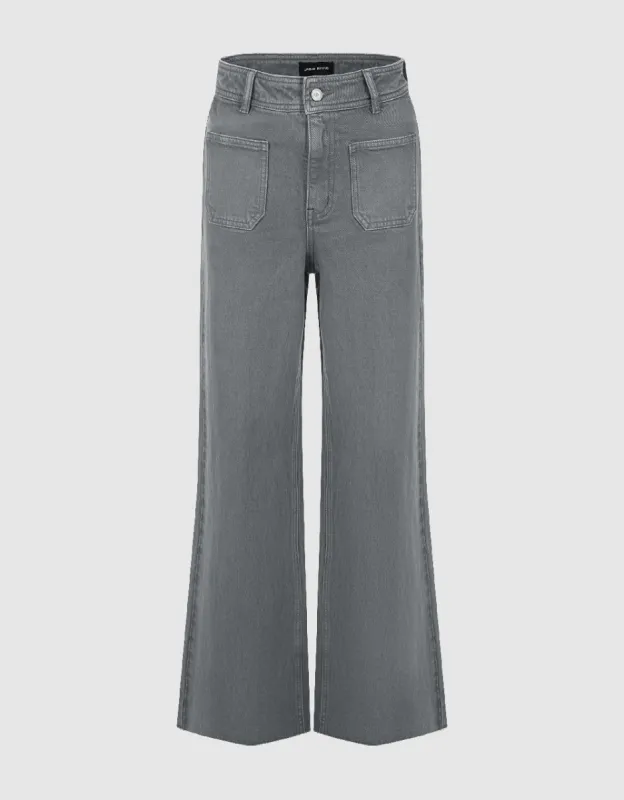 Front Pocket Wide-Leg Jeans sold by Urban Revivo
