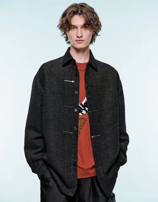 Textured Loose Jacket sold by Urban Revivo