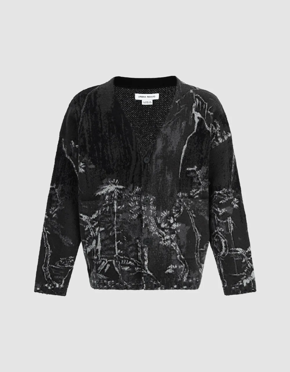 Drop Shoulder Sleeve V-Neck Knitted Cardigan sold by Urban Revivo product image thumbnail 2