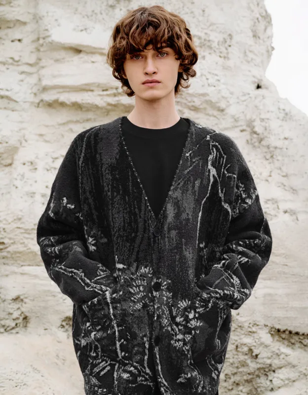 Drop Shoulder Sleeve V-Neck Knitted Cardigan sold by Urban Revivo