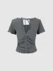 Printed Crew Neck Skinny T-Shirt sold by Urban Revivo