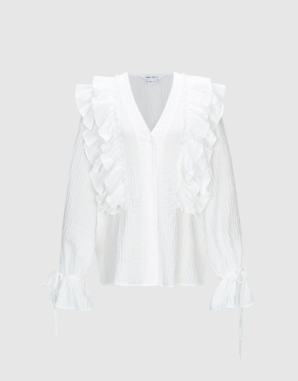 Textured Ruffle Straight Shirt sold by Urban Revivo product image thumbnail 2