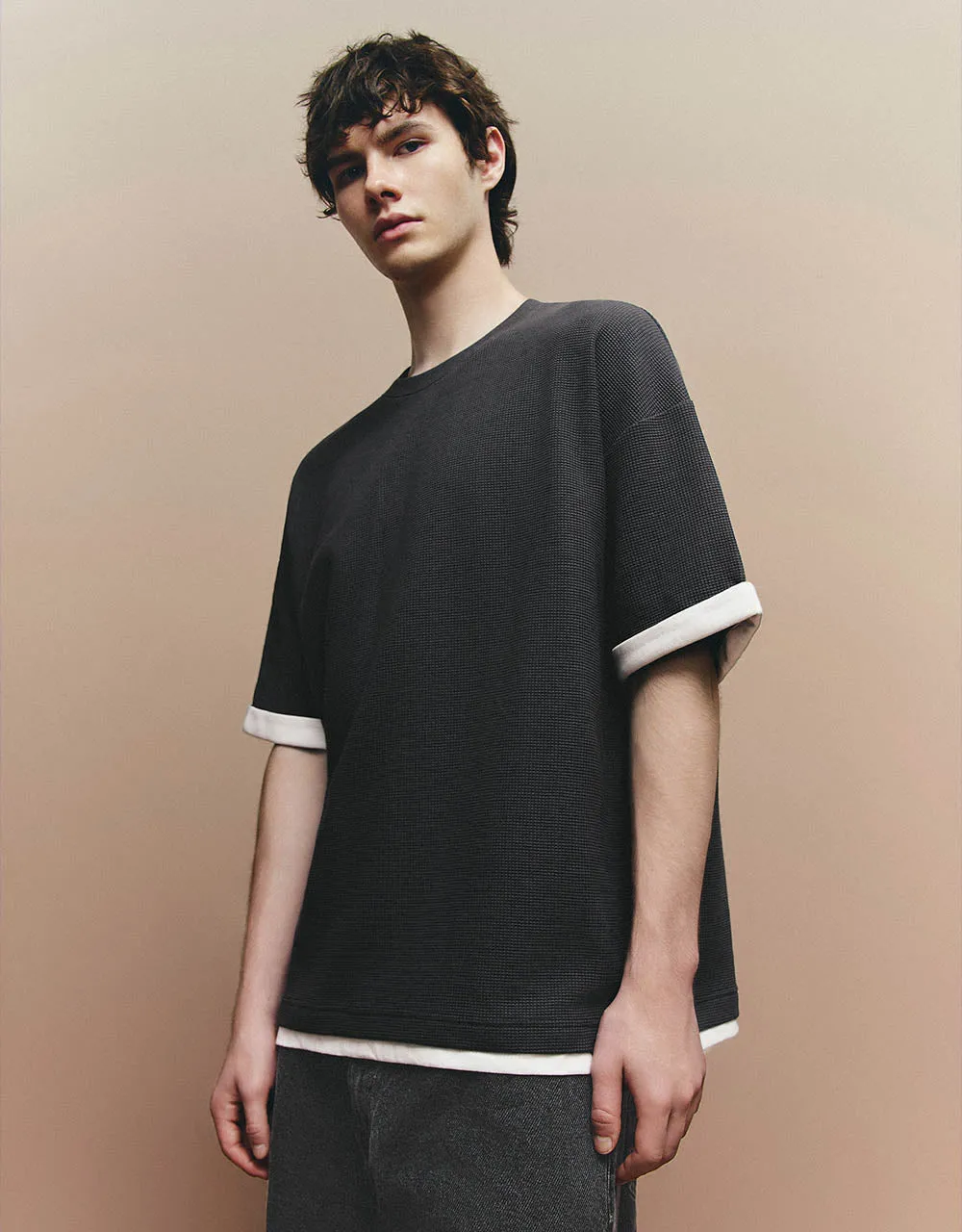 Crew Neck Straight T-Shirt sold by Urban Revivo