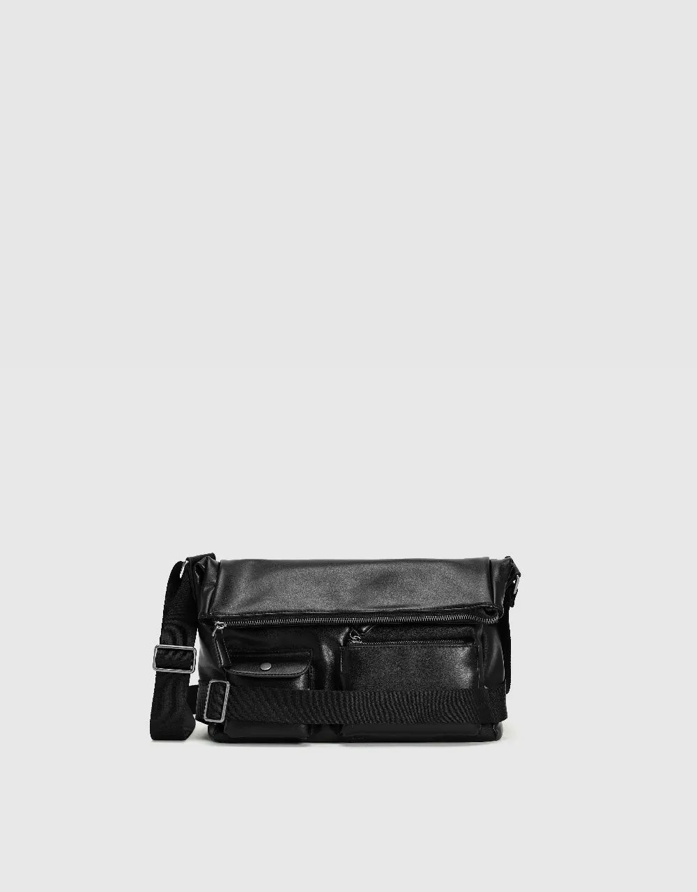 Multi-Pocket Vegan Leather Crossbody Bag sold by Urban Revivo