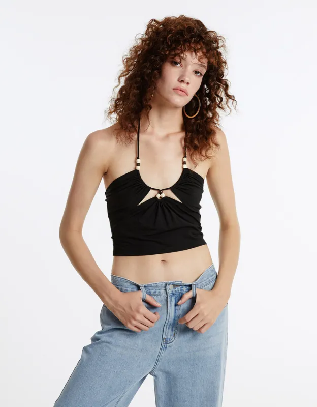 Cut Out Halter Top sold by Urban Revivo